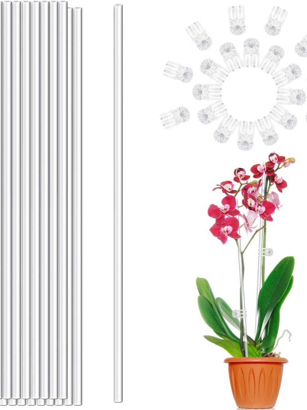 18IN Plant Stakes, Plant Sticks 20PCS Acrylic Clear Plant Support Stakes